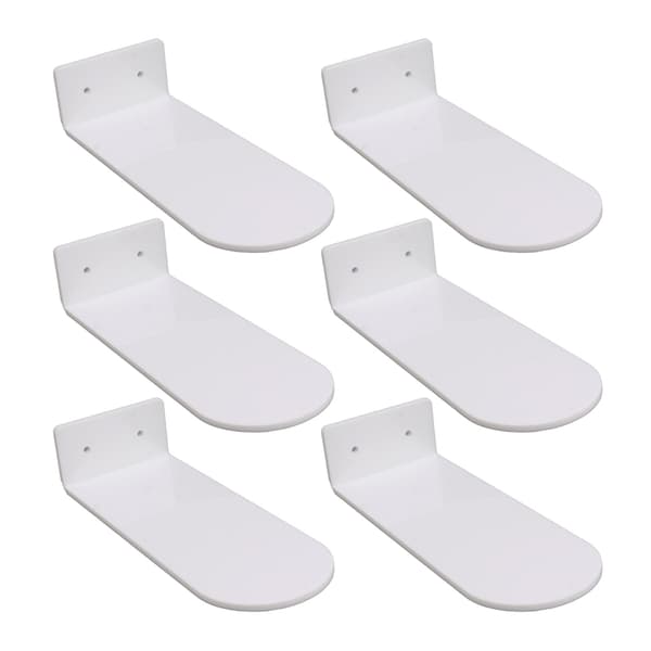 6 Pcs Floating Shoe Shelves 20 cm Long Acrylic Shoe Display for Shoe Collection White