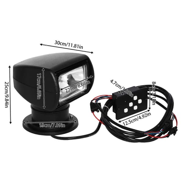 [LCS]12V 100W Remote Controlled Marine Searchlight - WELLNGS Black Black