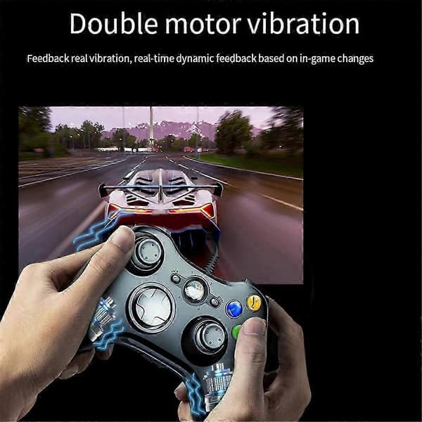 USB Kablet Spilcontroller Joypad Gamepad med Hovedtelefonstik til Spilsystem PC/Xbox360 B