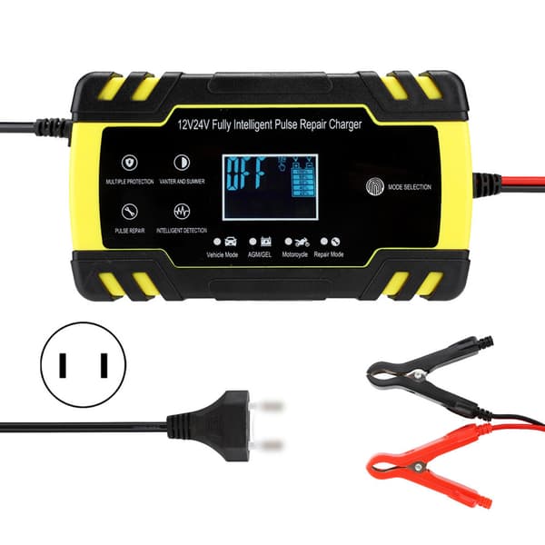 Battery Charger with Cooling Fan Automatic Identification LCD Digital Display 110-240V (US Plug)