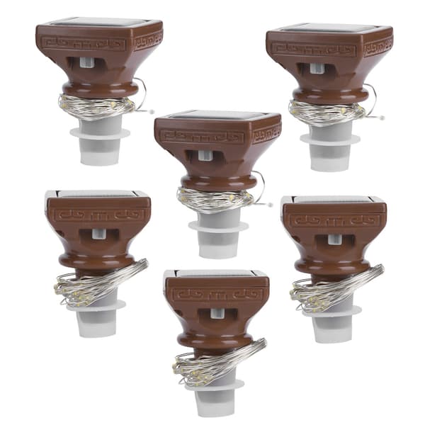 6-pack 20 LED Solar String Lights Waterproof Wine Bottle Cork Lamp Wedding Party Decoration