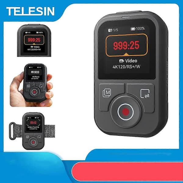 TELESIN 60M Bluetooth Remote Control for DJI OSMO Action 4/5/6 & 360, Wrist Strap Included