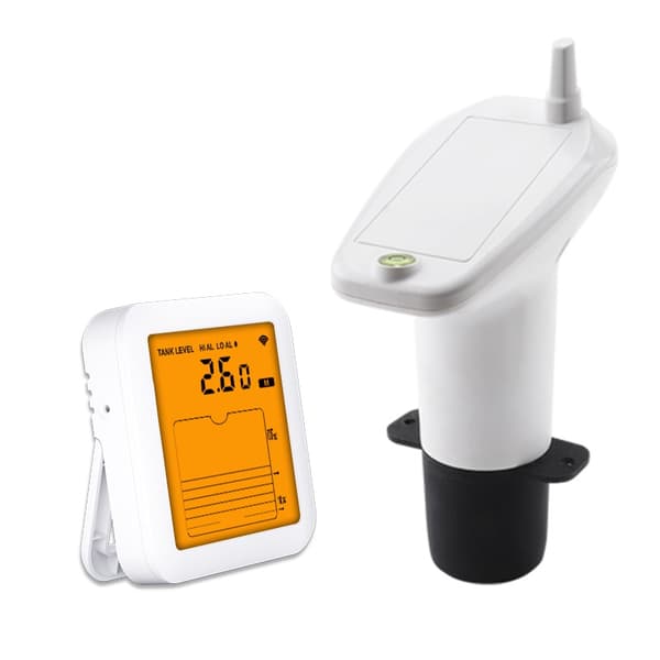 Ultrasonic Level Meter Water Level Gauge with LCD Screen, Wireless Water Tank Level Sensor, IP65 Waterproof, 1-5m Measuring Range