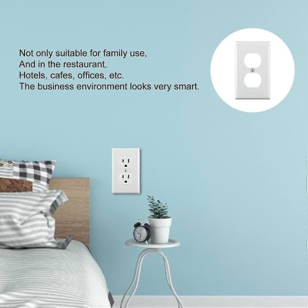 Heat-Resistant PC Wall Socket, US Standard Outlet Plate for Home, Office, Restaurant