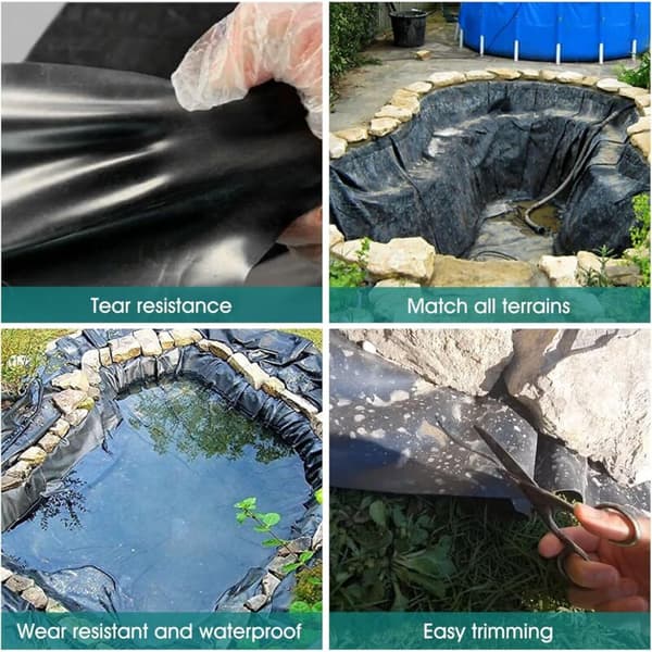 Pond Liner 3m x 2m - 20S (0.20mm) Thickness - UV and Root Resistant HDPE Material - Durable Waterproofing 3m x 2m
