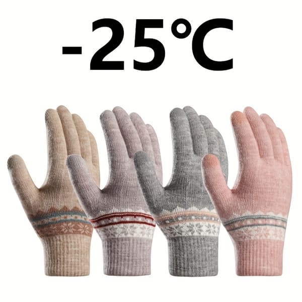 Varme touchscreen-handsker til kvinder - Strækbare vanter med fuld fingerspidser, termiske akrylhandsker velegnet til [DB] A-grå A-Grey One Size