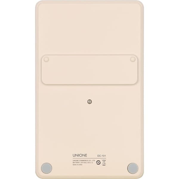 Pocket and Desktop Calculator in Beige with a Bright LCD Screen, Handheld Desktop Calculator with Dual Power Sources