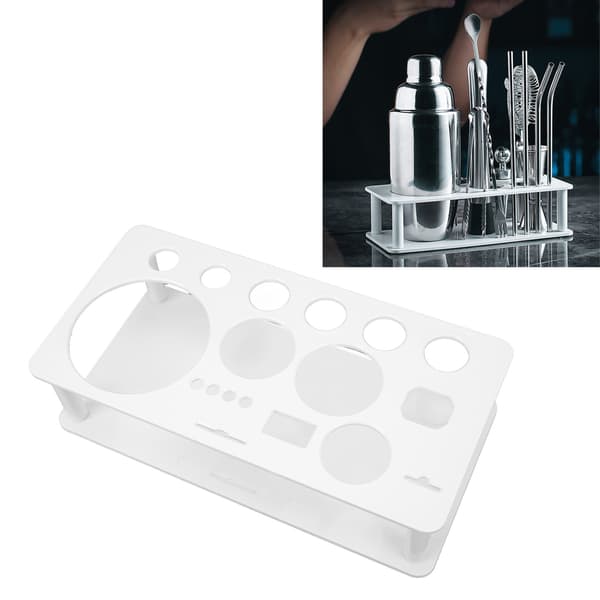 Cocktail Shaker Set Stand, Countertop Storage Rack with Large Capacity for Secure Organization, Space-Saving Design Bartender Kit Stand For