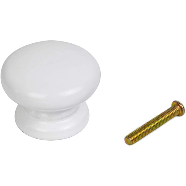 10 Pcs Knobs for Drawers, White Wooden Knobs for Home Office, Kitchen Cabinets, Dresser, DIY