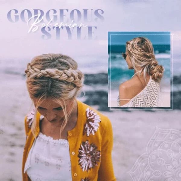 Adjustable Braided Headband with Strap, Elastic Stretch Braid Comfortable & Adjustable with Unique Braid Design, Handmade Synthetic Hair Braided Headband