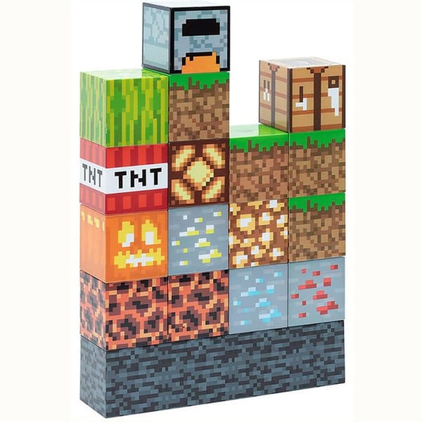 Minecraft LED Skrivebordsdekorasjon Lys DIY Kreativ