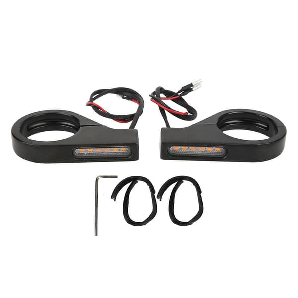 12V Motorcykel LED Blinklys Vandtæt Stærk Universal Blinklys til 41mm Gaffelben Sort