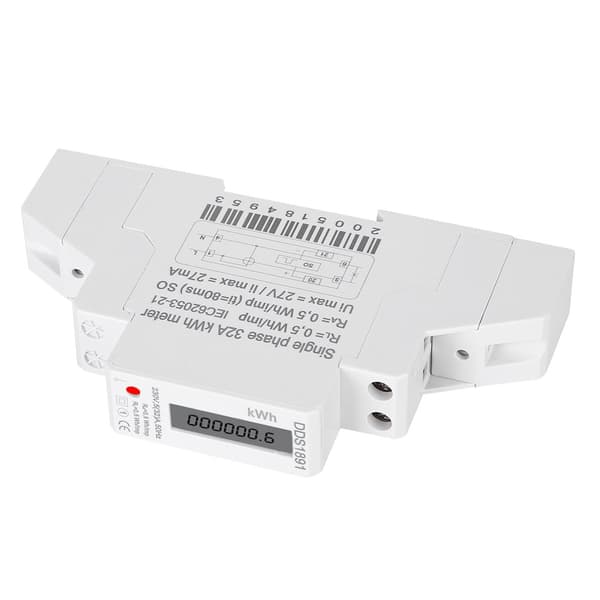 DDS1891 Single Phase Din-rail Energy Meter 230V 5 32A 50Hz LCD Display Electricity Meter