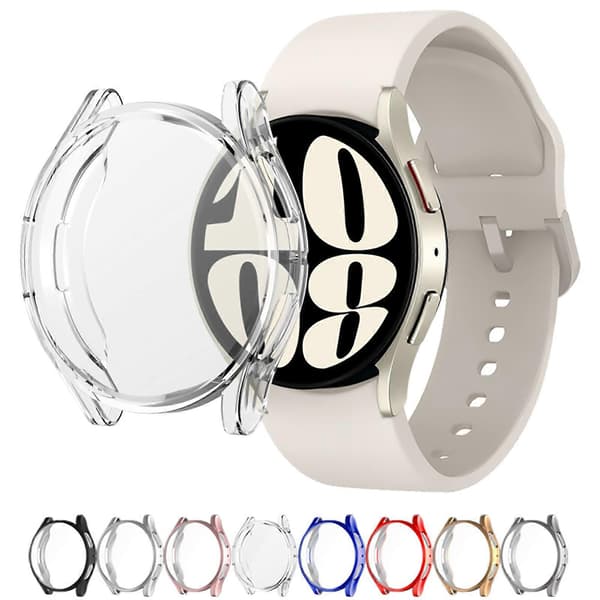 Case Compatible with Samsung Galaxy Watch 6 Screen Protector Case 40mm, Soft TPU Case with Built-in HD Screen Protector