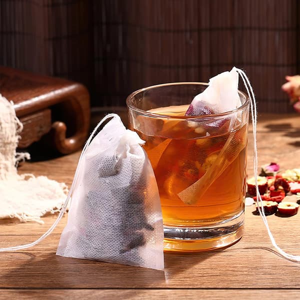 200 Drawstring Tea Bags - White - 7 x 9 cm, 9 cm