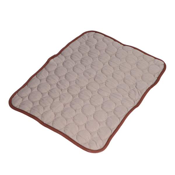 Pet Cooling Mat Breathable Foldable Self-Cooling Blanket for Small Medium and Large Dogs and Cats Brown L (70x55cm)