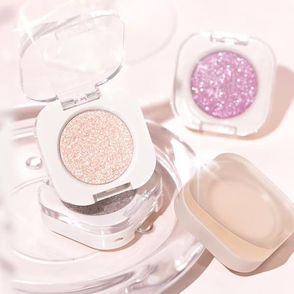 Pressed Single Eyeshadow, Highly Pigmented Matte White Shade, Vegan Waterproof Pressed Powder for Base & Highlighting 01#Matte White