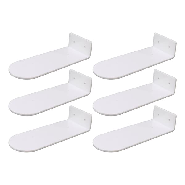 6 Pcs Floating Shoe Shelves 20 cm Long Acrylic Shoe Display for Shoe Collection White