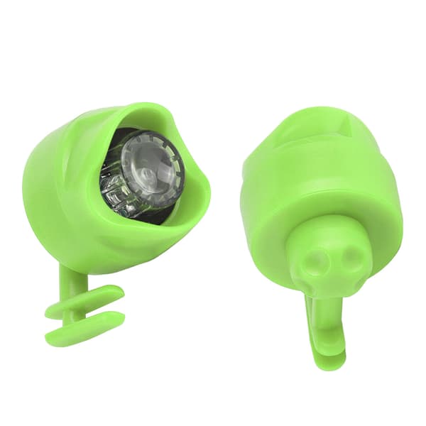 2 stk USB-oppladbare skohodelamper for nattvandring, sykling, løping, turgåing, grønn