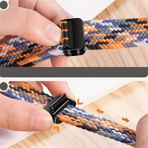 Elastisk vævet nylon Solo Loop-rem til Apple Watch 38 mm til 49 mm Sort Grafitmellemrum 38mm 40mm 41mm S11(10)-42mm