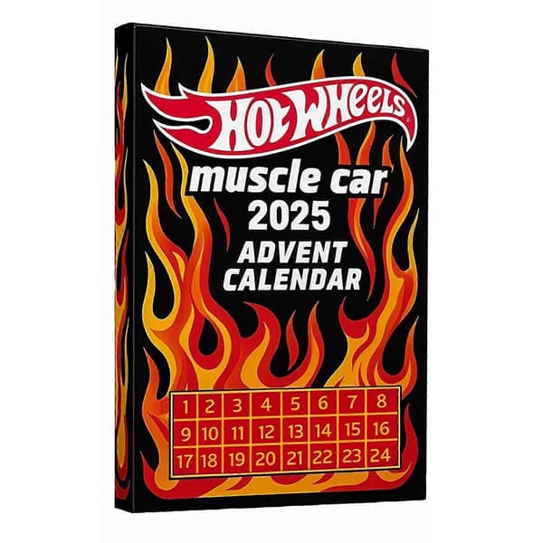 Hot Wheels Muskelbiler 2025 Julekalender 24 Dage med Legetøjsbiler