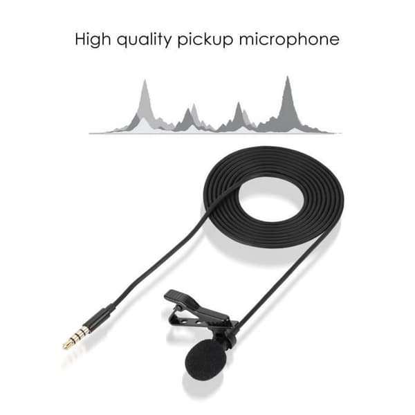 Omnidireksjonell kondensatormikrofon med klips for iPhone, Samsung, Android og Windows smarttelefoner --GL[DB]