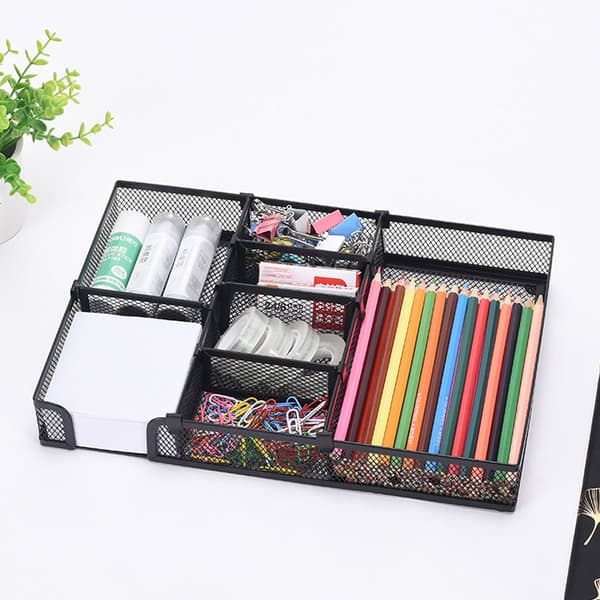 Adjustable Desk Storage, Robust Alloy Steel Ensures Long Lifespan and Wide Use, Extra Long Compartments Provide Space for Versatile Items