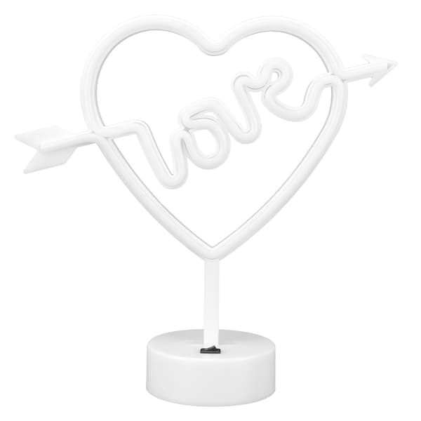 Hjerteformet Neonlys USB Batteridrevet Natlampe til Bryllupsfest Børneværelse Stue