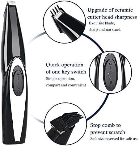 Pet Grooming Solution, Quiet Design Hair Trimmer with Cordless Convenience for Pets