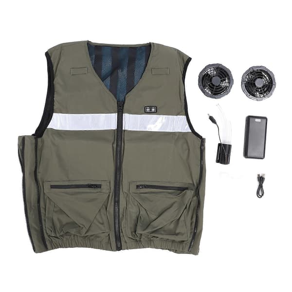 Cooling Vest DC12V 20000mAh Air and Water Cooling Adjustable 4 Sizes