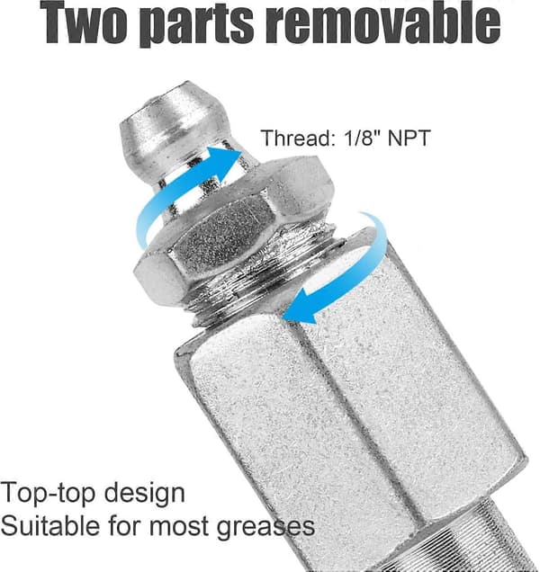 Grease Gun Needle Nozzle Kit, 5pcs Needle Grease Needle Tips Dispenser Hardened
