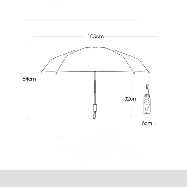 Fully Automatic Umbrella with 48 Ribs: Stormproof and Wind-Resistant Construction for Double Protection Black