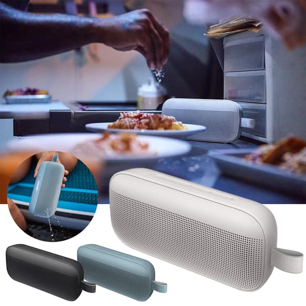 Bose SoundLink Flex Bärbar Bluetooth Vattentät Högtalare Stone Audio Blå/Svart/Vit