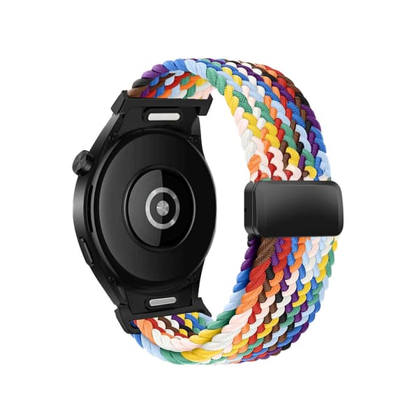 Flettet Galaxy Watch 7/6/5/4/FE-armbånd, One Click No Gap Classic-armbånd til kvinder/mænd, strækbart elastisk nylon Sport Loop
