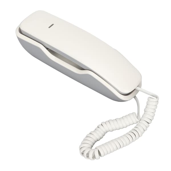 Mini holdbar fastnettelefon med ledning til hjemmet, hotel og kontor (hvid)