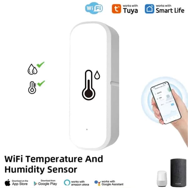 1/2/4 pcs Wireless Thermometer and Hygrometer - Smart WiFi Temperature and Humidity Meter with App Remote Monitoring White-FX- 2-pack 2-pack 2-pack