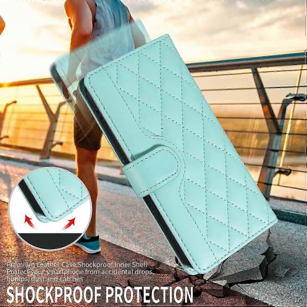 För Samsung Galaxy S25 FE Plånboksfodral Rhombus Läder Telefonfodral med Rem