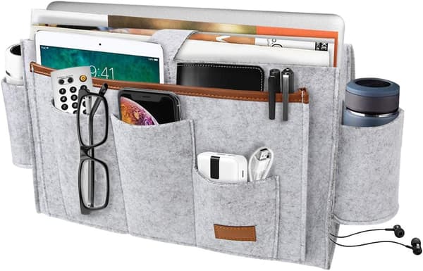 Felt Bedside Caddy - Waterproof, Adjustable - for Bedroom, Living Room