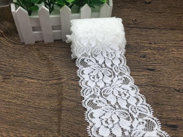Blonderull 6,5 cm bredde 10 yards perlebroderi elastisk blomsterblonder til fletter bryllup
