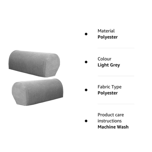 Armchair Armrest Covers, 2-Pack, High-Quality Fleece, Stretchy Armchair/Sofa Arm Protector, Stretch Fit