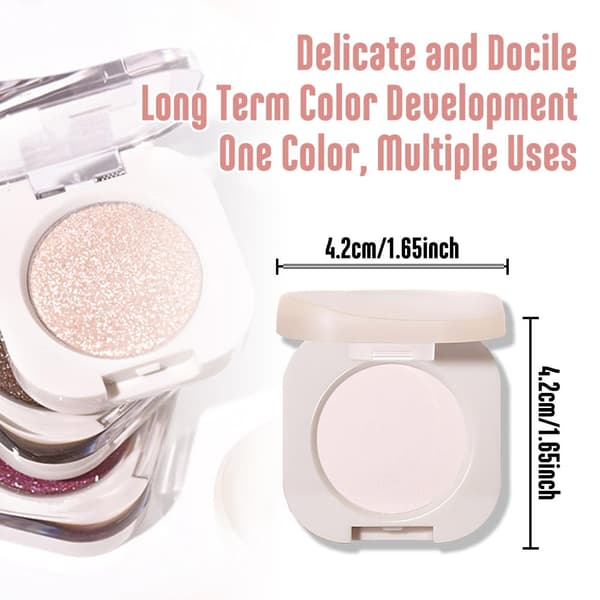 Pressed Single Eyeshadow, Highly Pigmented Matte White Shade, Vegan Waterproof Pressed Powder for Base & Highlighting 01#Matte White