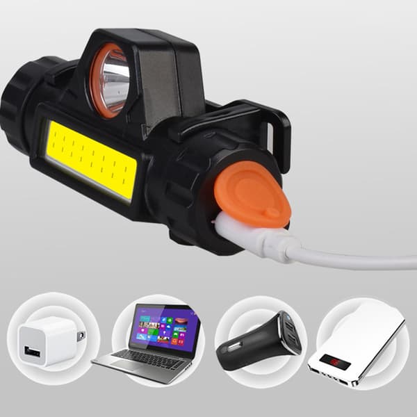 Outdoor LED Headlamp with USB Charging, Magnets, and Emergency Light