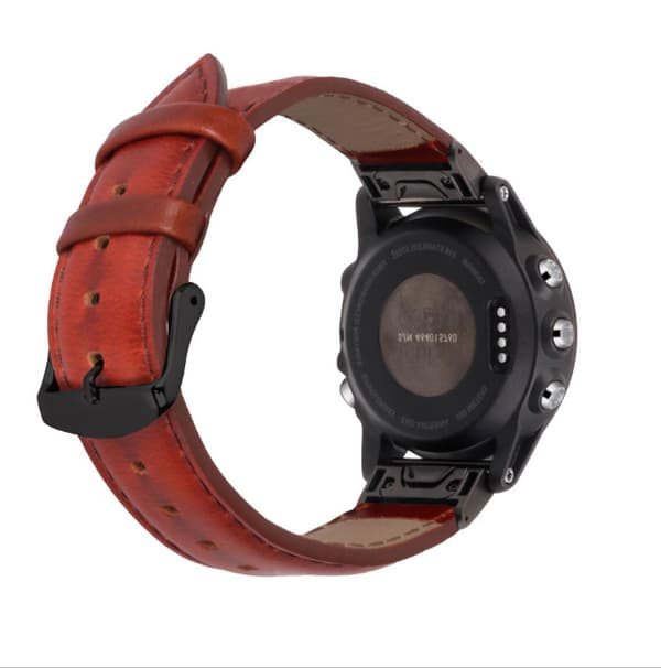 Ægte læderurrem til Garmin Fenix 7S/6S/5S - Quick Release Brun 22 mm Brun
