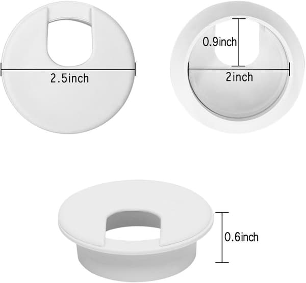 Desk Grommet 10 Pcs Recessed Round Cable Grommet 50mm Plastic Co