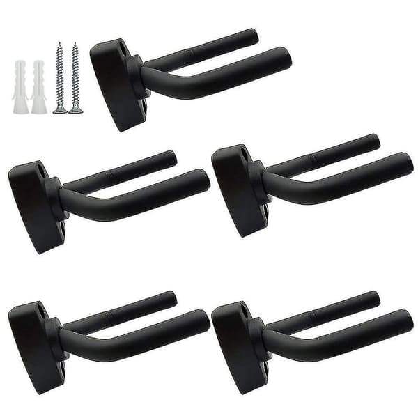 5 kpl Musta kitarateline seinäkiinnike ruuveilla sopii kitaroille [JUN]