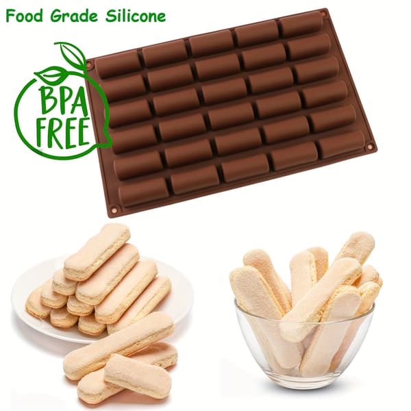 30-hulrum Non-Stick Silikone Müslibarforme til Chokoladetrøfler Brownies Cheesecake Pudding