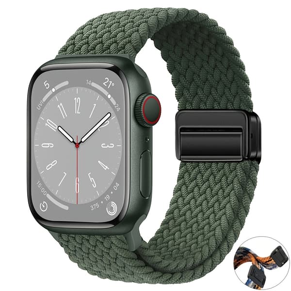 Elastisk vævet nylon Solo Loop-rem til Apple Watch 38 mm til 49 mm Sort Grafitmellemrum 38mm 40mm 41mm S11(10)-42mm