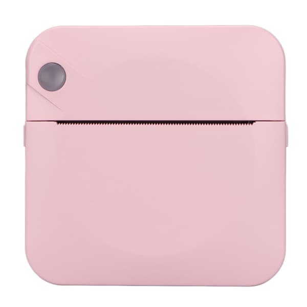 Mini Printer 200DPI Thermal Paper Ergonomic Design Rechargeable Battery Safe Stable Portable Printer for Home Office Pink