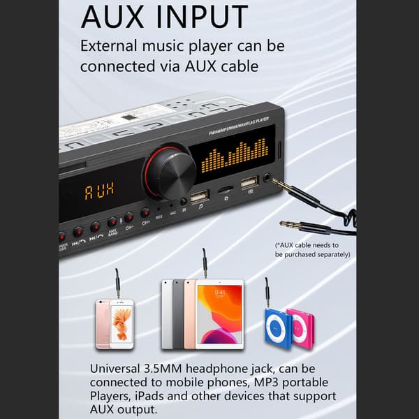 Enkel DIN Bilradiospiller Udstyret Med Bluetooth 5.0, Digital Stereo Og Anti-chokmekanisme For Problemfri Forbindelse