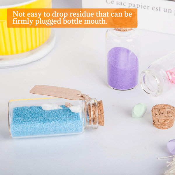 Creative Craft Solution, Clear Glass Jars with Cork Stoppers for Message Bottle Projects, Transparent Mini Glass Bottles Suitable for DIY and